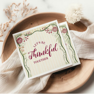 Serviette En Papier Dîner de Thanksgiving Art Nouveau Intemporel