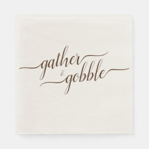 Serviette En Papier Dîner de Thanksgiving élégant pour se réunir et se