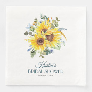 Serviette En Papier Dîner de tournesol d'été Soirée de taille Napkin