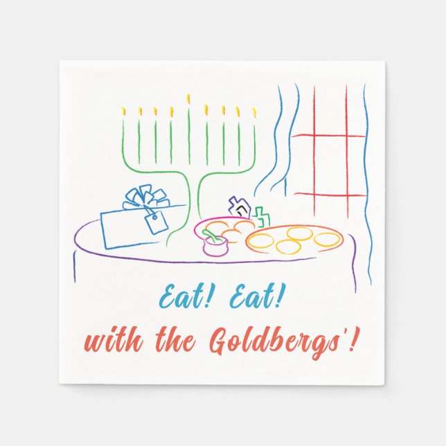 Serviette En Papier Dîner de vacances Hanoukka (Devant)