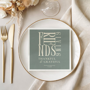 Serviette En Papier Dîner floral de Friendsgiving moderne