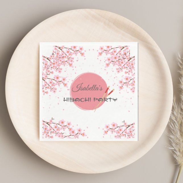 Serviette En Papier Dîner japonais Hibachi fête d'anniversaire (Créateur téléchargé)