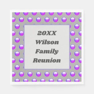 Serviette En Papier Dîner Reunion Famille Purple Moderne Polka Dot