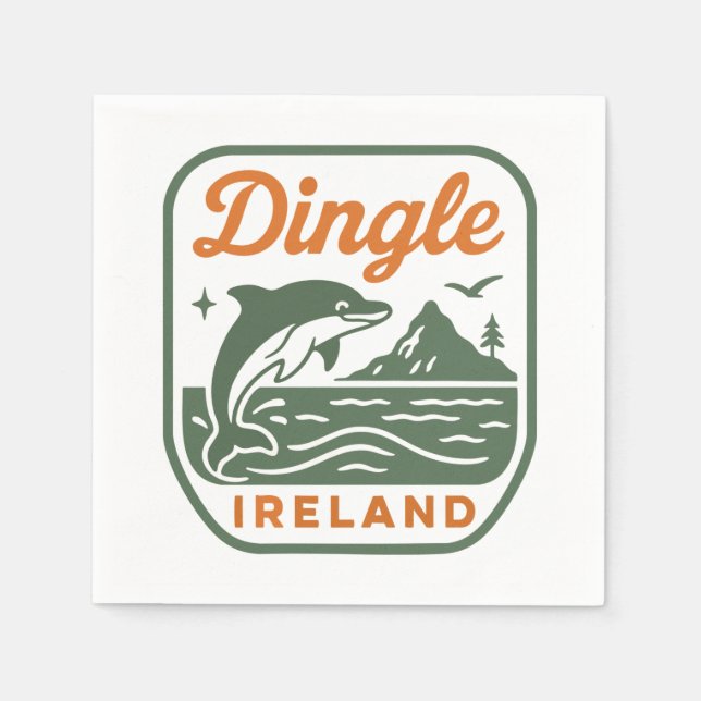 SERVIETTE EN PAPIER DINGLE IRLANDE NAPKINS (Devant)