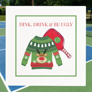 Serviette En Papier Dink Drink Be Ugly Pickleball Ugly Sweater Party