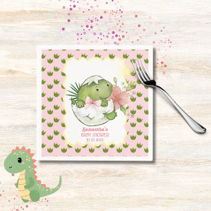 Serviette En Papier Dino qui éclot avec des serviettes de fête à nœud