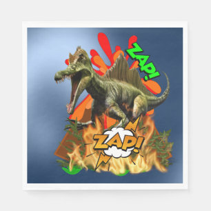 Serviette En Papier Dinosaur art comique volcan zap animal préhistoriq