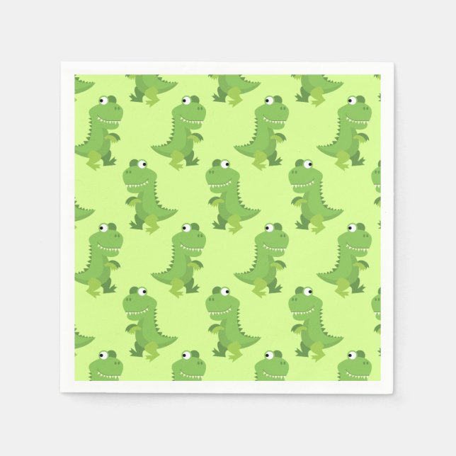 Serviette En Papier Dinosaur fête d'anniversaire (Devant)