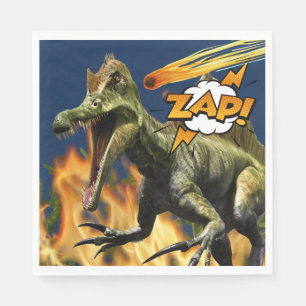 Serviette En Papier Dinosaur flammes t-rex zap meteor fire boys