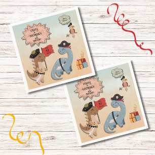 Serviette En Papier Dinosaur Pirate Anniversaire Fête Jumeaux Personna