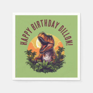 Serviette En Papier Dinosaur Rawr Livre d'anniversaire