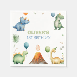 Serviette En Papier Dinosaur T-REX Birthday Party