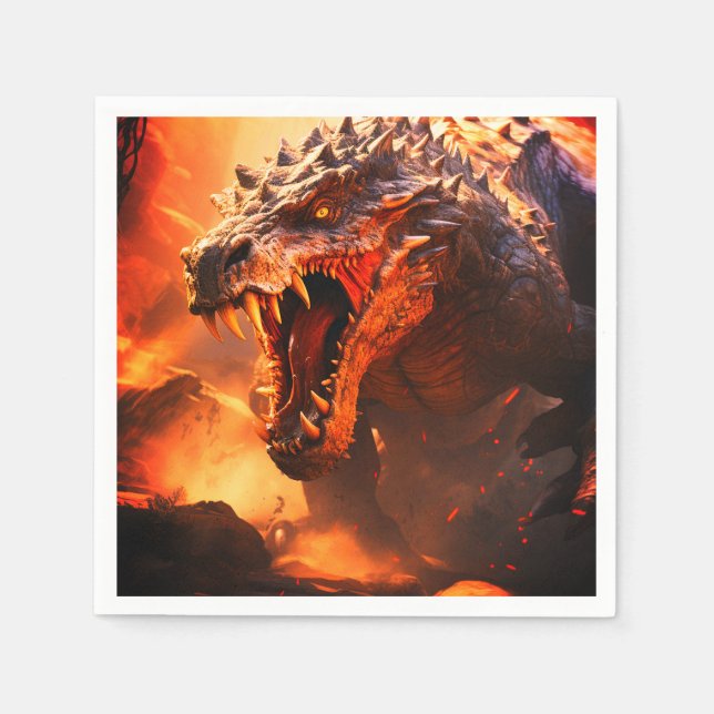 Serviette En Papier Dinosaure (Devant)