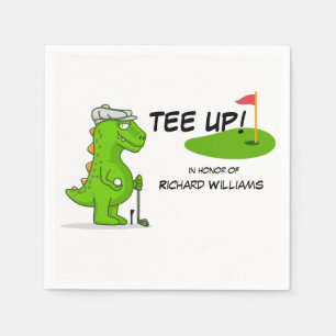 Serviette En Papier Dinosaure de golf à la retraite