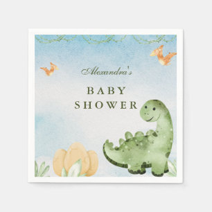 Serviette En Papier Dinosaure Hatching Bientôt Baby shower