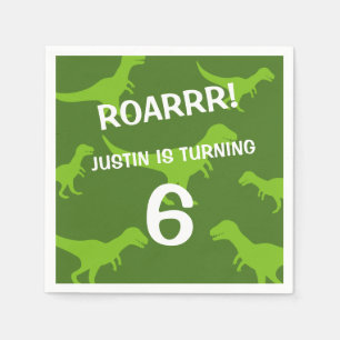 Serviette En Papier Dinosaure vert mignon thème Anniversaire serviette