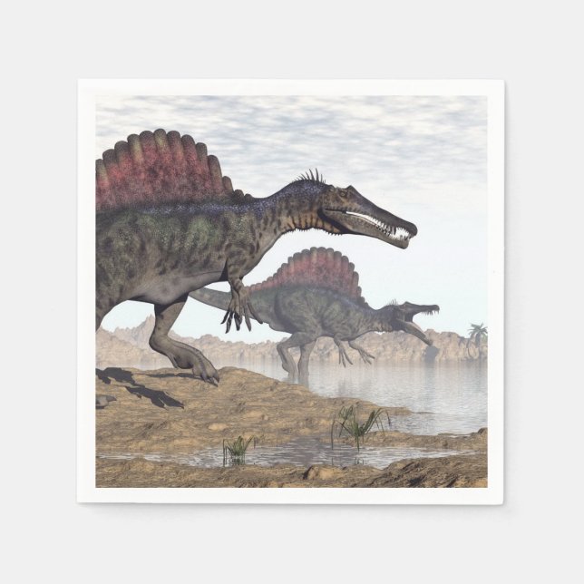 Serviette En Papier dinosaures de Spinosaurus dans le désert - rendu 3 (Devant)