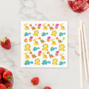 Serviette En Papier Dinosaures Mignons, Motif De Dinosaures, Baby Dino