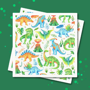 Serviette En Papier Dinosaures T rex, Stegosaurus, Brontosaurus Garçon