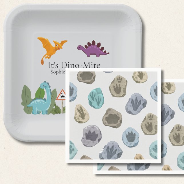 Serviette En Papier Dinosaurs Footprint Baby Shower  (Créateur téléchargé)