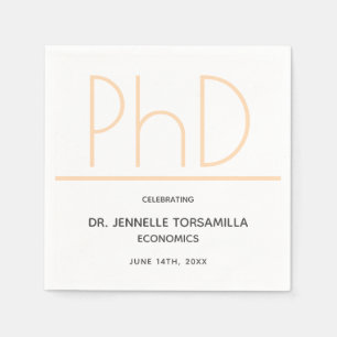 Serviette En Papier Diplôme de doctorat Cream blanc Gris Graduation