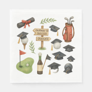 Serviette En Papier Diplôme de golf sur le thème du golfeur sur le gre