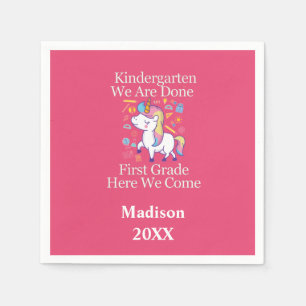 Serviette En Papier Diplômé de maternelle à la première année Licorne