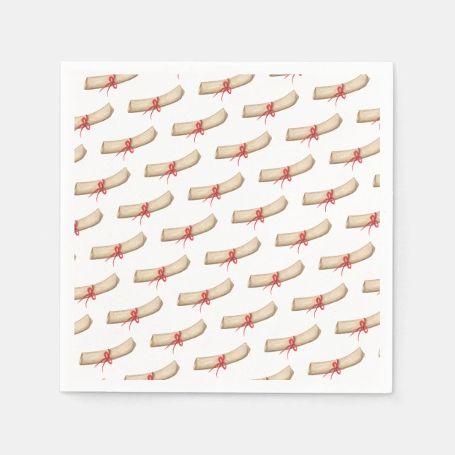 Serviette En Papier Diplôme de parachutisme scolaire Ruban rouge (Devant)