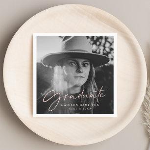 Serviette En Papier Diplôme de photo de script flush élégant