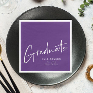 Serviette En Papier Diplômé de script moderne Diplôme simple