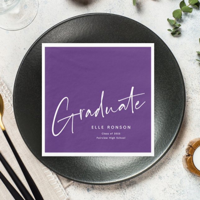 Serviette En Papier Diplômé de script moderne Diplôme simple (Créateur téléchargé)