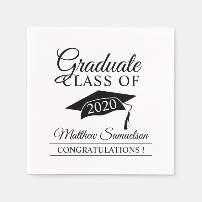 Serviette En Papier Diplôme d'études supérieures de l'école blanche mo (Devant)