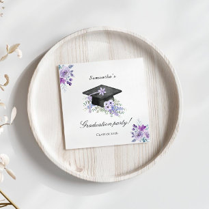 Serviette En Papier Diplômé Fleur Lavande Violet