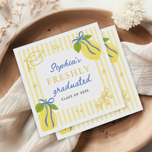 Serviette En Papier Diplômé Frais Ruban Bleu Lemon Graduation
