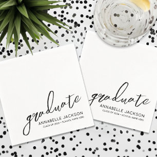 Serviette En Papier Diplôme Minimaliste Personnalisé