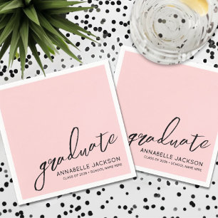 Serviette En Papier Diplôme Personnalisé Rose