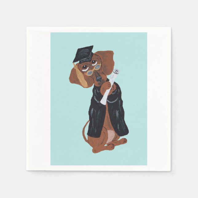 Serviette En Papier Diplômé Teckel (Devant)