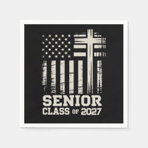 Serviette En Papier Diplômés de la promotion 2027 Drapeau américain Cr