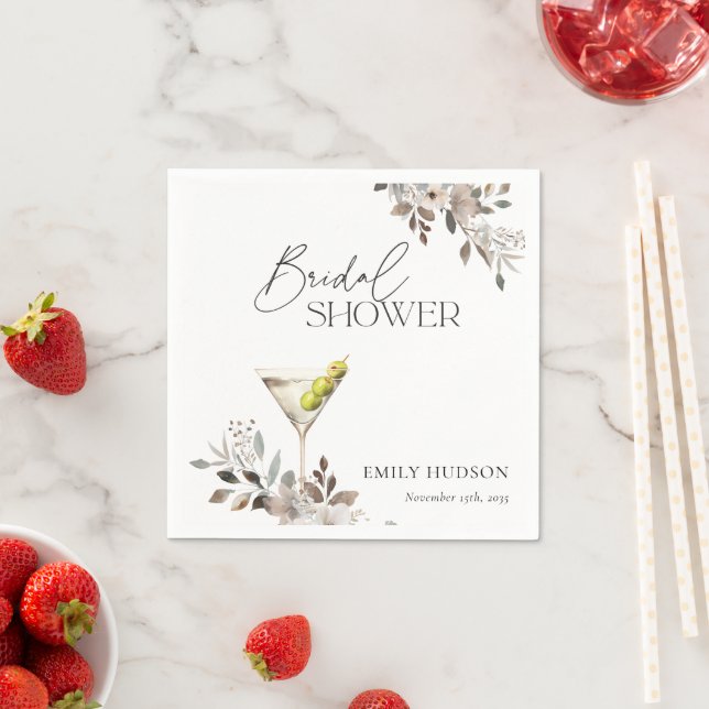 Serviette En Papier Dirty Martini Cocktail Baby Shower (En situation)