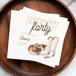 Serviette En Papier Dirty Quarty Rodeo Western 40e fête d'anniversaire