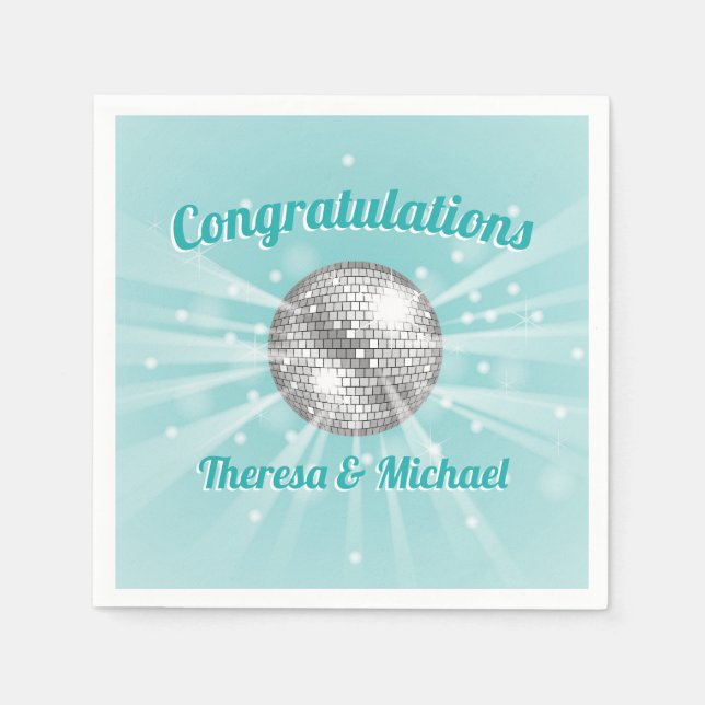 Serviette En Papier Disco Ball Baby shower Super Blue Boy (Devant)