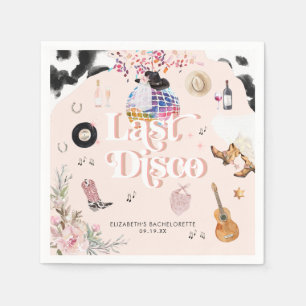 Serviette En Papier Disco Cowgirl Nashville Rose Rodeo   Bachelorette