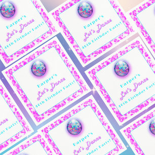 Serviette En Papier Disco Empreinte de léopard rose Retro Danse Annive