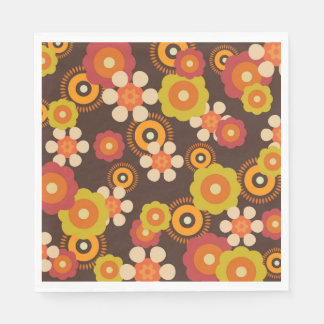 Serviette En Papier Disco les années 70 60s Retro Flowers Pop Culture