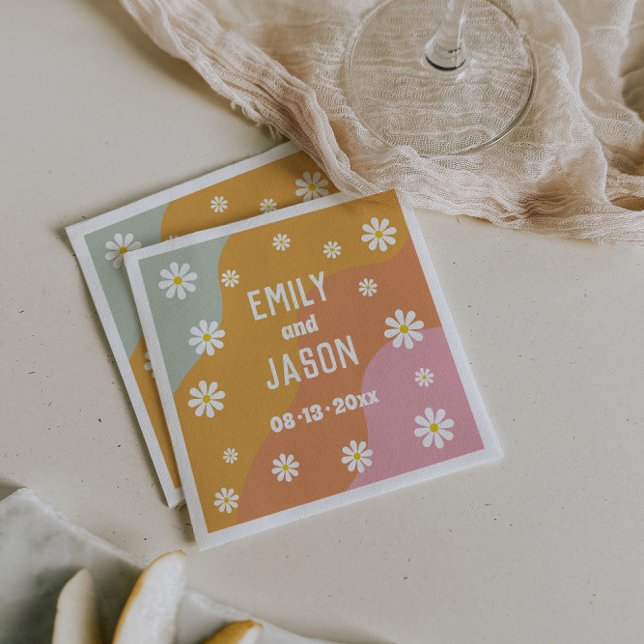 Serviette En Papier Disco Retro Mariage Cocktail serviettes (Créateur téléchargé)