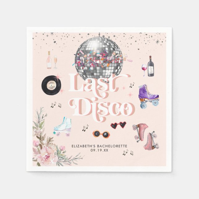 Serviette En Papier Disco Retro Roller Skating | Enterrement de vie de (Devant)