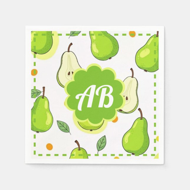 Serviette En Papier diseño peras (Devant)