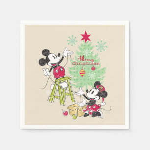 Serviette En Papier Disney   Mickey & Minnie   Arbre de Noël classique