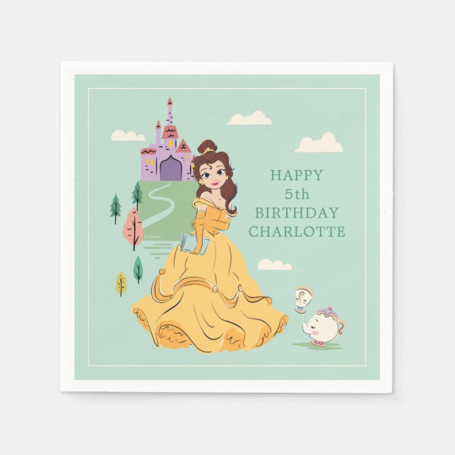Serviette En Papier Disney Princess Belle l Girls Anniversaire (Devant)