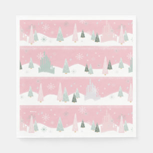 Serviette En Papier Disney Princess Castle Winter Holiday Motif